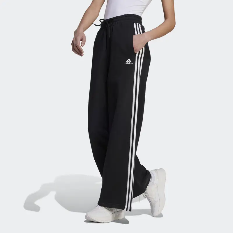 Pantaloni Essentials 3-Stripes French Terry Wide | Adidas Nero