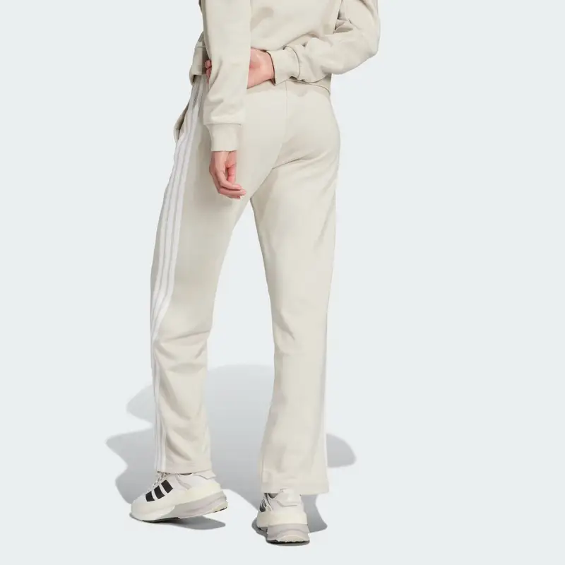 Pantaloni Essentials 3-Stripes Open Hem French Terry Beige miniatura 2