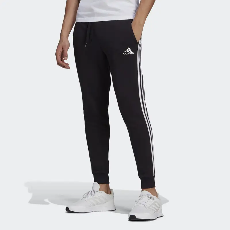 Pantaloni Essentials Fleece Fitted 3-Stripes | Adidas Nero