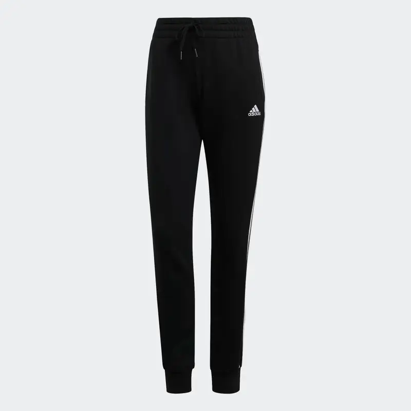 Pantaloni Essentials French Terry 3-Stripes Black