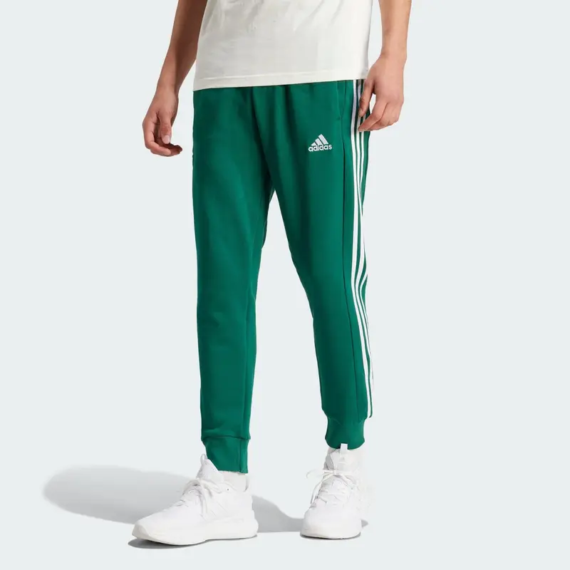 Pantaloni Essentials French Terry Tapered Cuff 3-Stripes | Adidas Verde