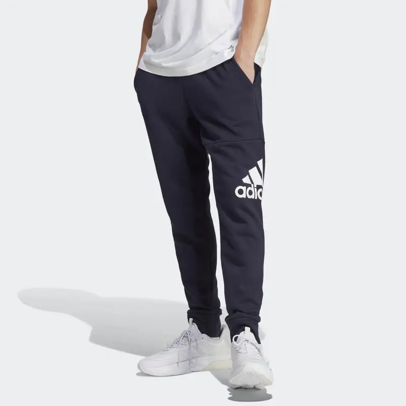 Pantaloni Essentials French Terry Tapered Cuff Logo | Adidas Blu petrolio