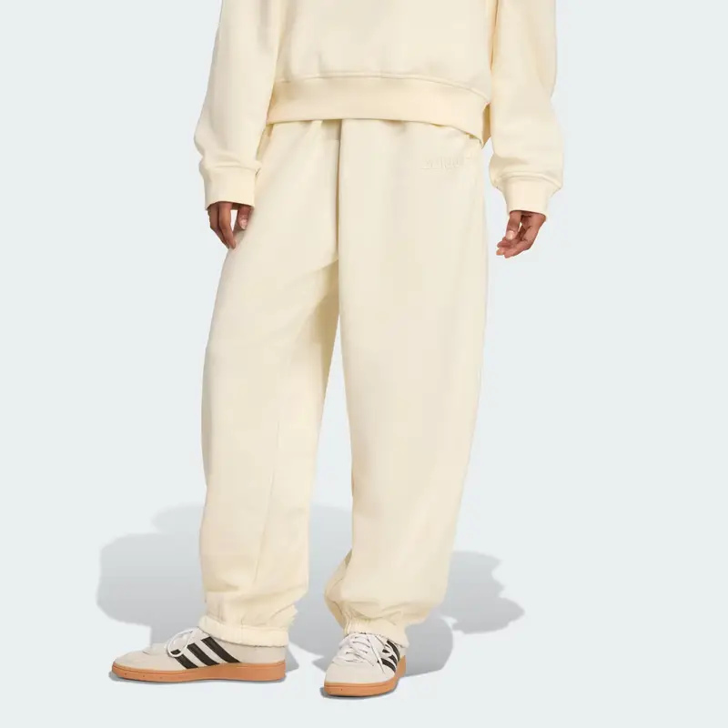 Pantaloni Essentials Linear Jogger Oversized Cream White