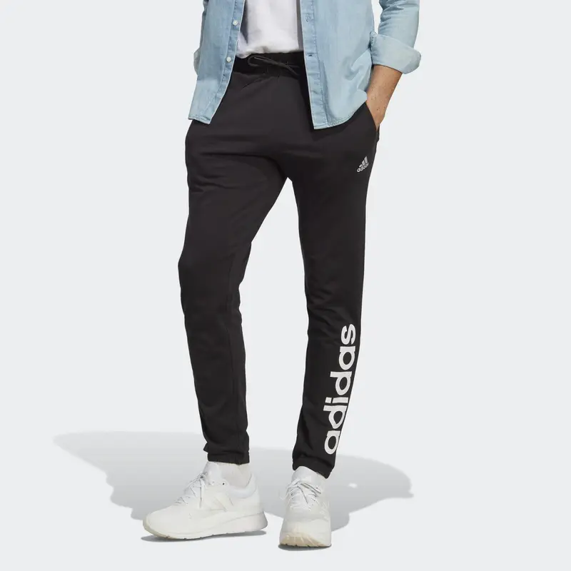 Pantaloni Essentials Single Jersey Tapered Elasticized Cuff Logo | Adidas Nero