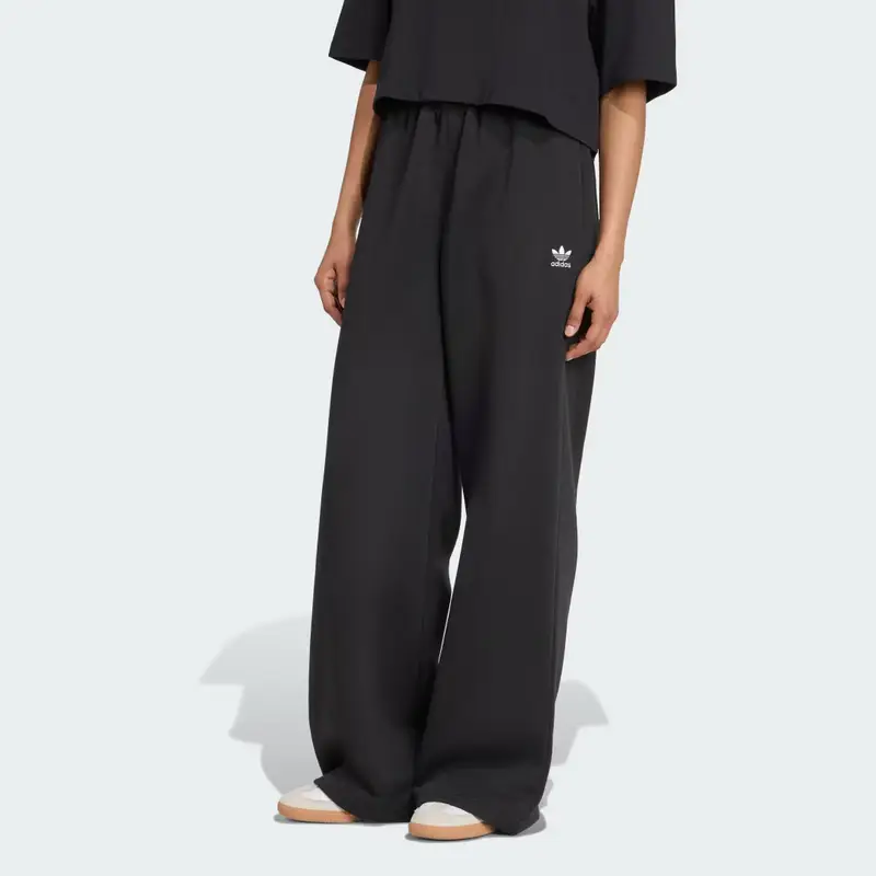 Pantaloni Essentials Wide Leg Fleece Black