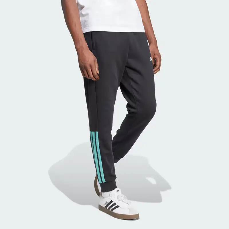 Pantaloni in pile a 3 strisce Black miniatura 3