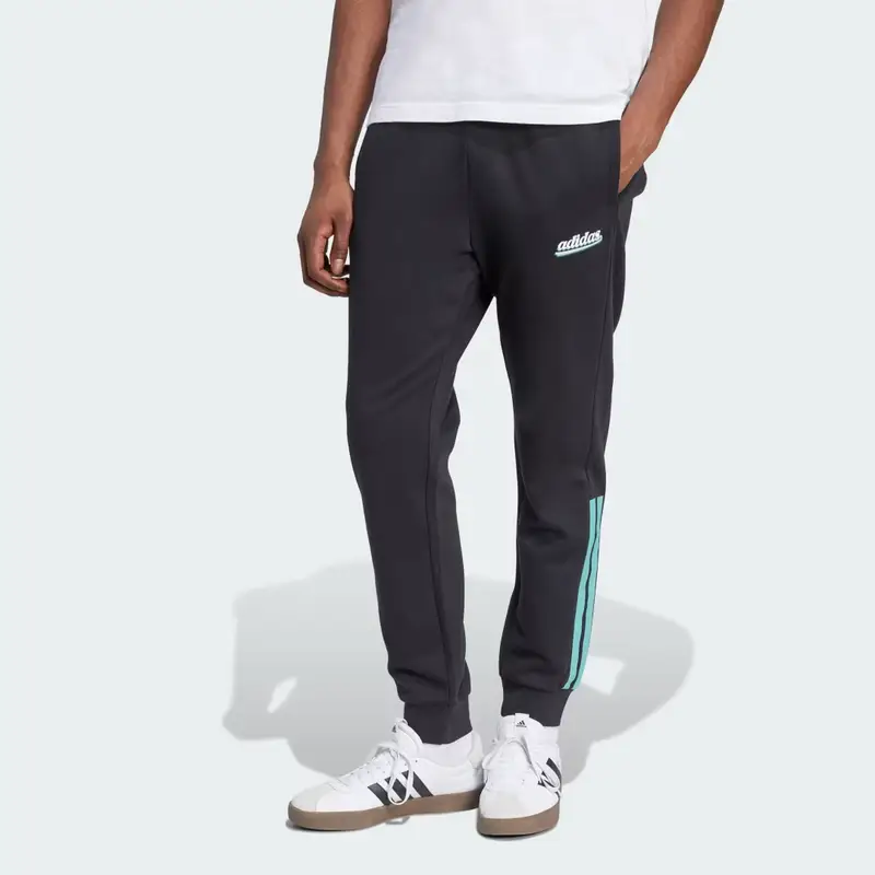 Pantaloni in pile a 3 strisce Black