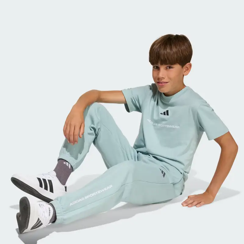 Pantaloni in tessuto felpato adidas Tactile Green miniatura 3