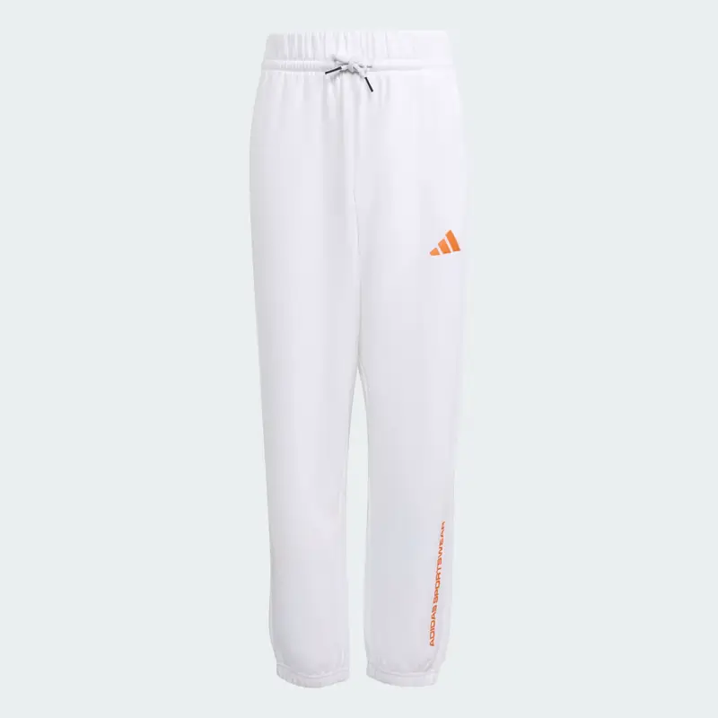 Pantaloni in tessuto felpato adidas White miniatura 4