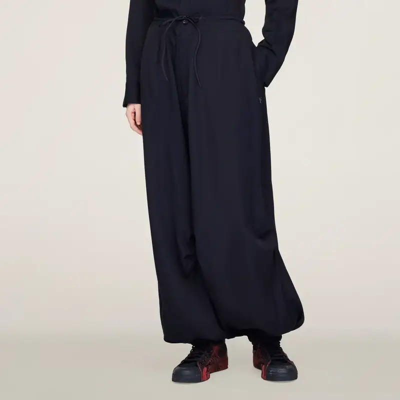 Pantaloni larghi Y-3 in twill di rayon Black miniatura 4