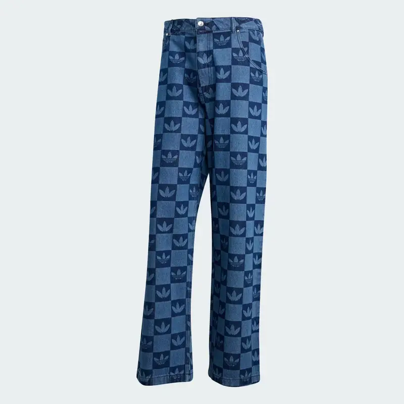 Pantaloni Monogram All Over Print Regular Denim Indigo Denim miniatura 4
