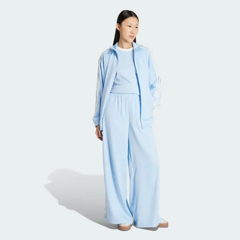 Pantaloni Satin Gamba Larga adidas Originals Ruffle 3-Strisce Clear Sky miniatura 3