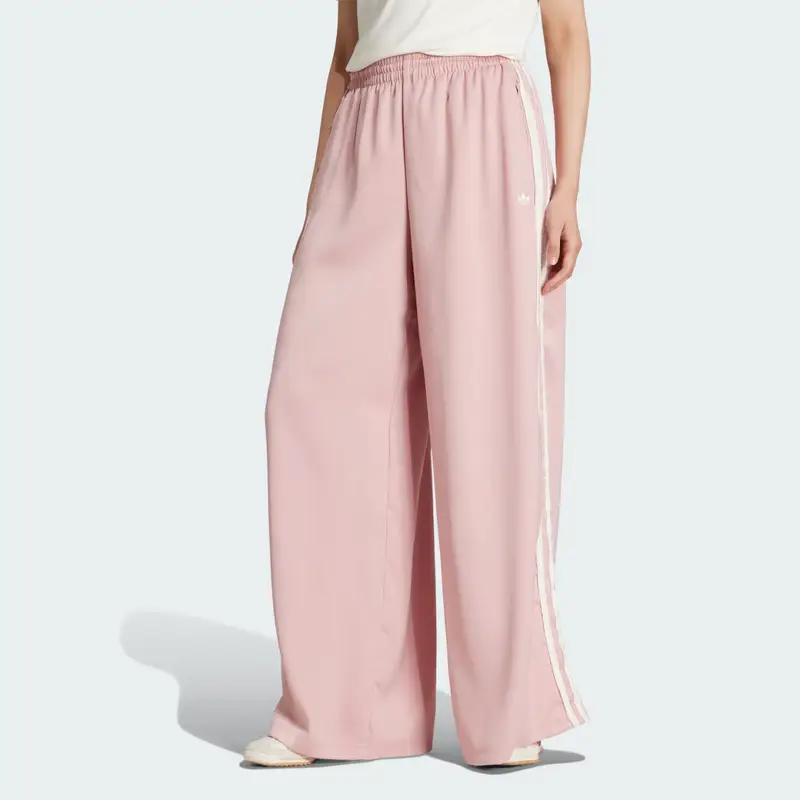 Pantaloni Satin Gamba Larga adidas Originals Ruffle 3-Strisce Wonder Mauve