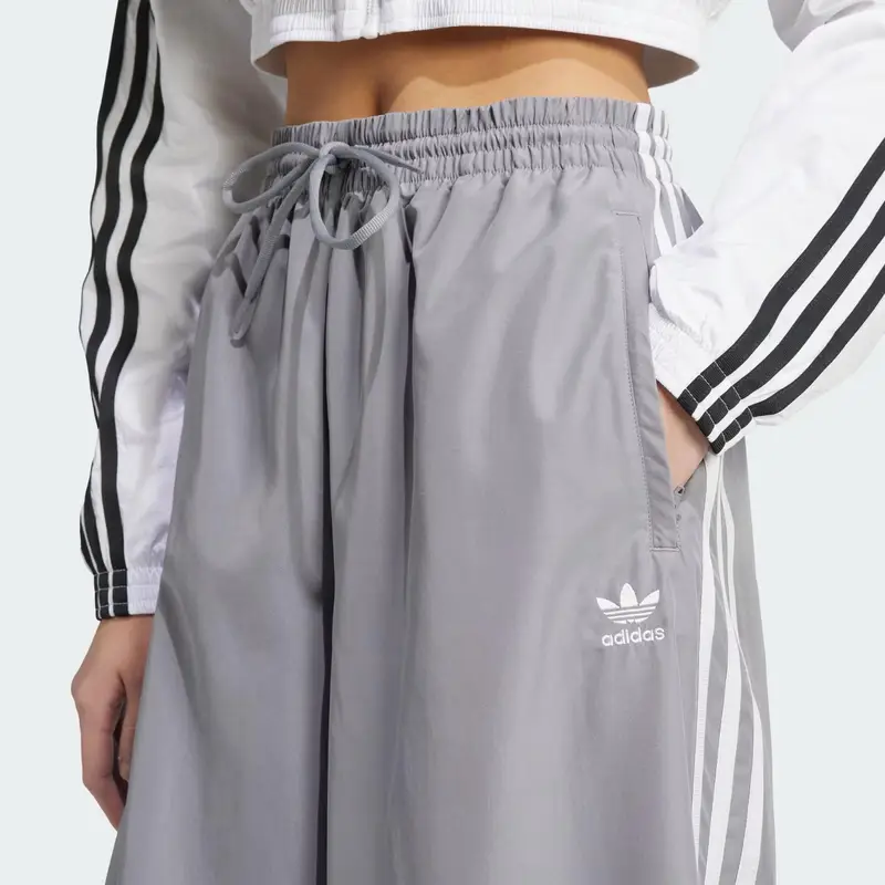 Pantaloni sportivi in maglia a gamba larga e ampia con coulisse e logo a righe Adidas Originals da donna, fondo grigio JD3389 XXS miniatura 5
