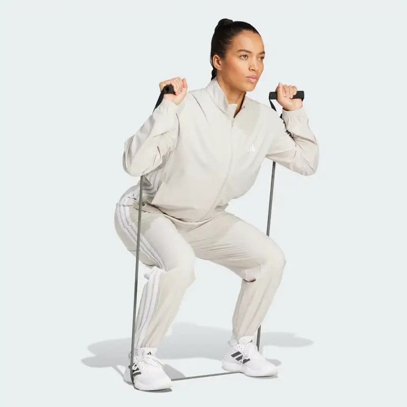 Pantaloni Train Essentials 3-Stripes Woven Beige miniatura 3