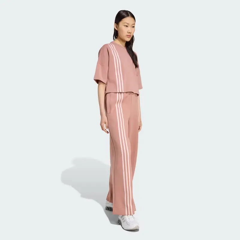 Pantaloni Wide Off Placed 3 strisce Warm Clay miniatura 3