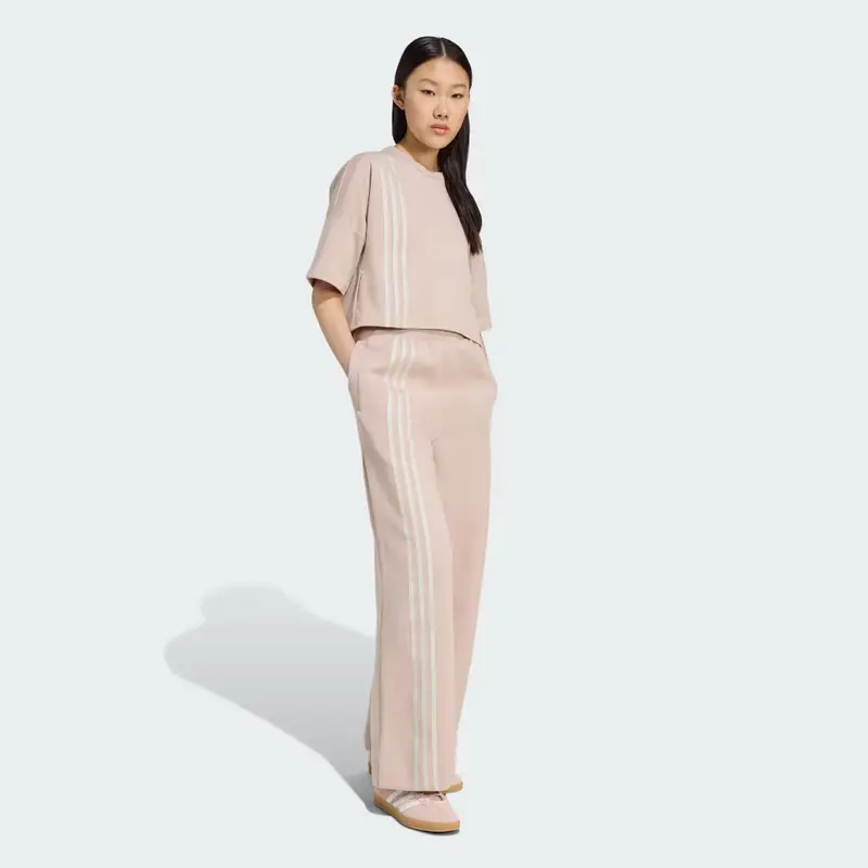 Pantaloni Wide Off Placed 3 strisce Wonder Taupe miniatura 3