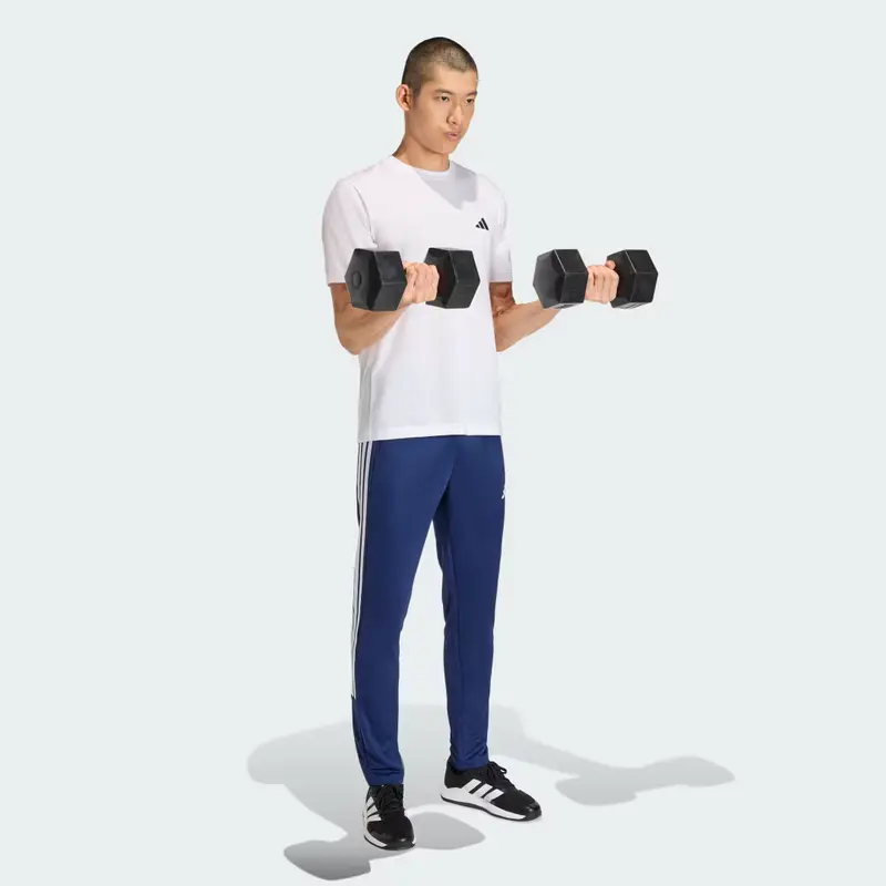 PANTALONI WORKOUT ESSENTIALS ALL-SET IN TESSUTO KNIT CON LE 3 STRISCE Dark Blue miniatura 3