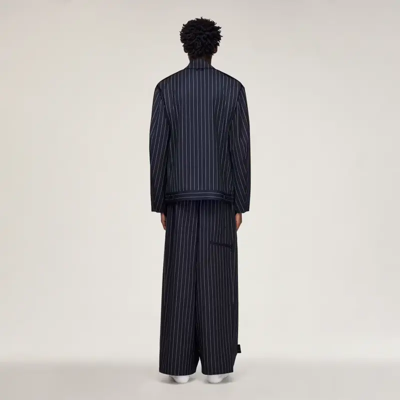 PANTALONI Y-3 PINSTRIPE REFINED WOOL WIDE LEG Black miniatura 3