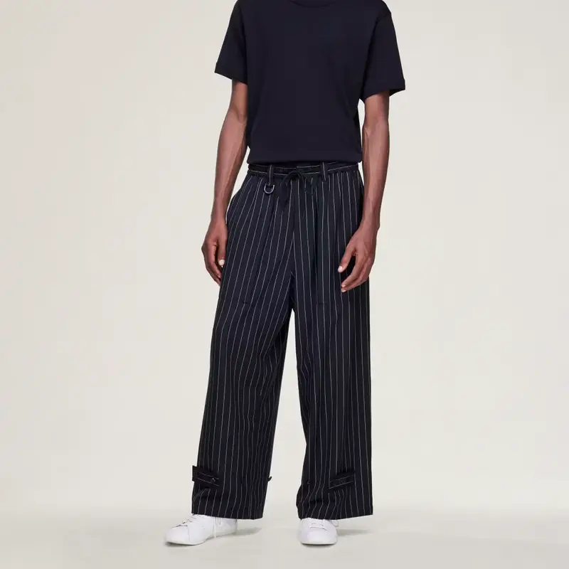 PANTALONI Y-3 PINSTRIPE REFINED WOOL WIDE LEG Black miniatura 4