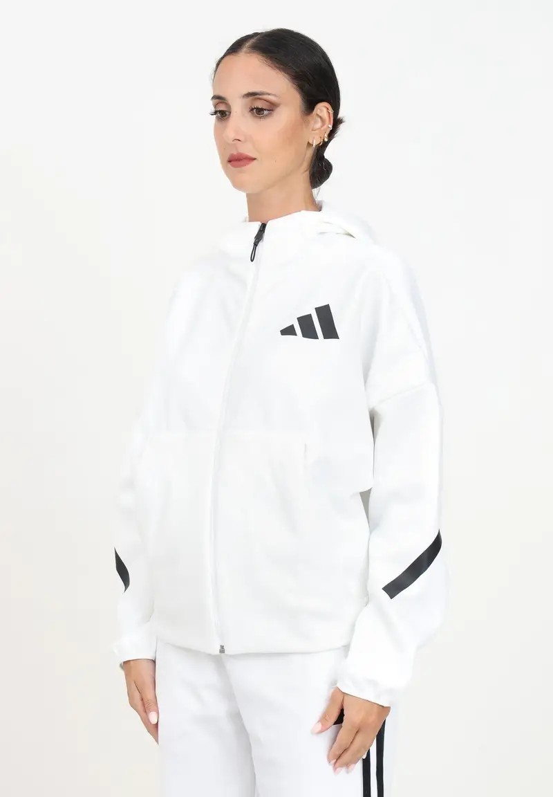 ADIDAS ORIGINALS Felpa con zip Adidas Z.N.E. bianca da donna