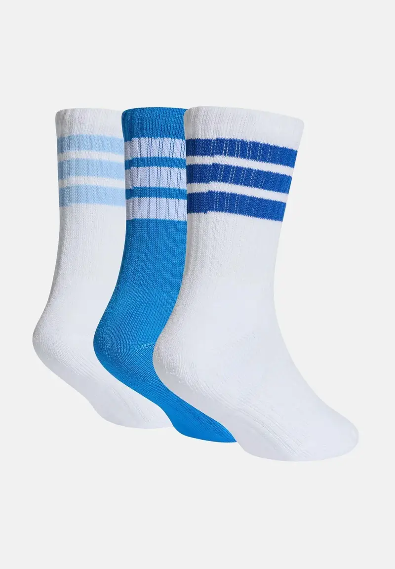 Calzini (3paia) 3-STRIPES bianchi e azzurri da bambino miniatura 2