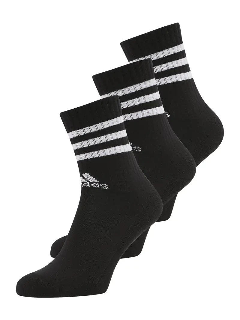 Calzino sportivo '3-Stripes Cushioned Crew 3 Pairs' nero / bianco