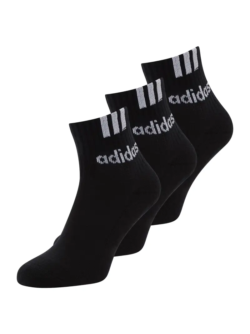 Calzino sportivo '3-Stripes Linear' nero / bianco