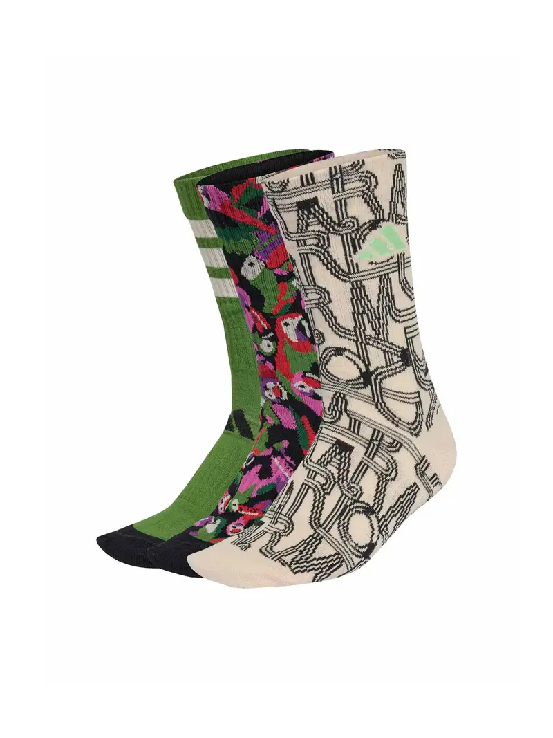 Calzino sportivo crema / verde / rosso sangue / nero