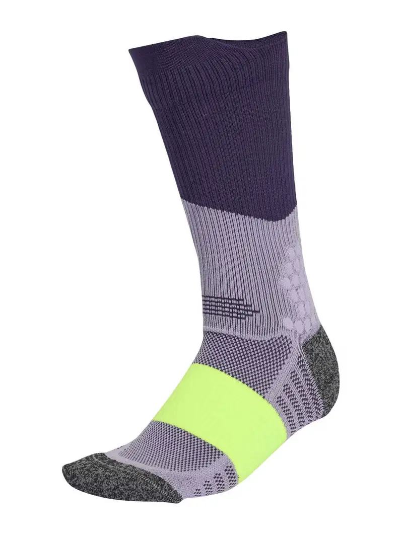 Calzino sportivo RUNxBOOST verde neon / melanzana / sambuco / nero sfumato