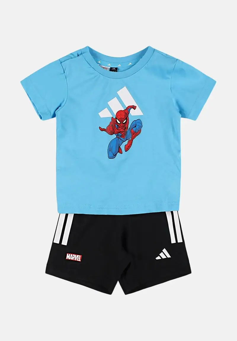 ADIDAS PERFORMANCE Completino ADIDAS MARVEL SPIDER-MAN azzurro e nero da neonato