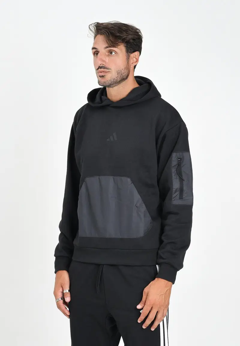ADIDAS PERFORMANCE Felpa con cappuccio City Escape nera da uomo