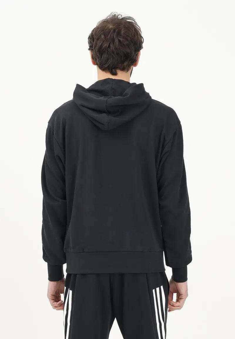 ADIDAS PERFORMANCE Felpa con cappuccio Essentials 3 Stripes nera da uomo miniatura 2