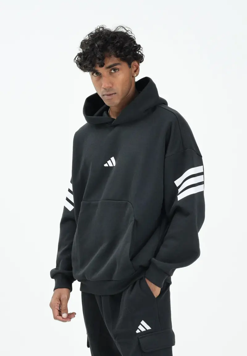 Felpa con cappuccio Future Icons 3-Stripes nera da uomo miniatura 2