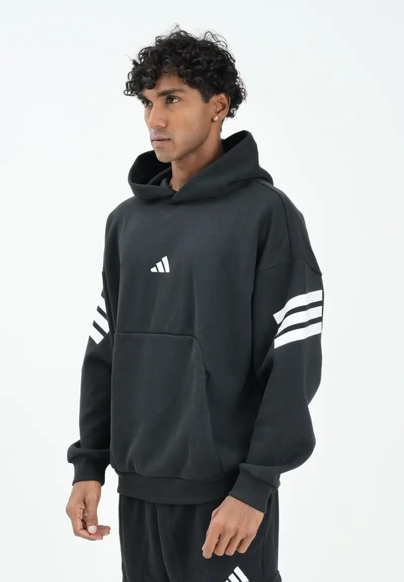 Felpa con cappuccio Future Icons 3-Stripes nera da uomo