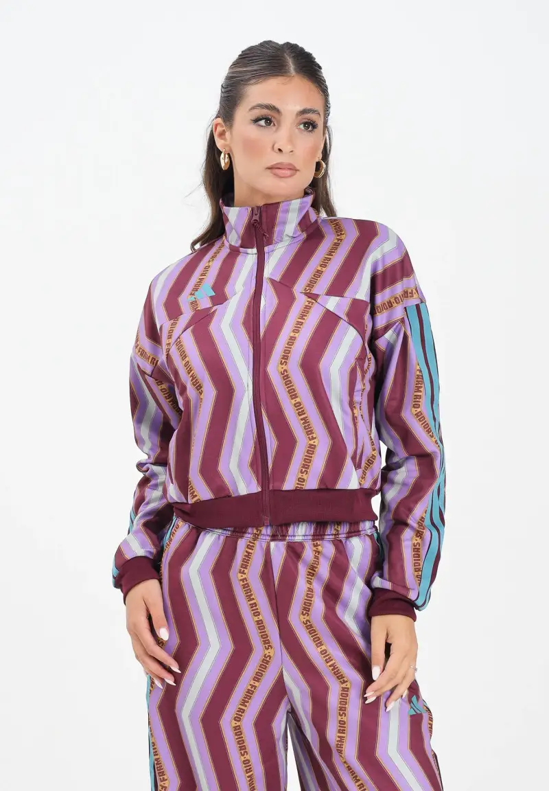 Felpa con zip Adidas x FARM Tiro viola da donna miniatura 2