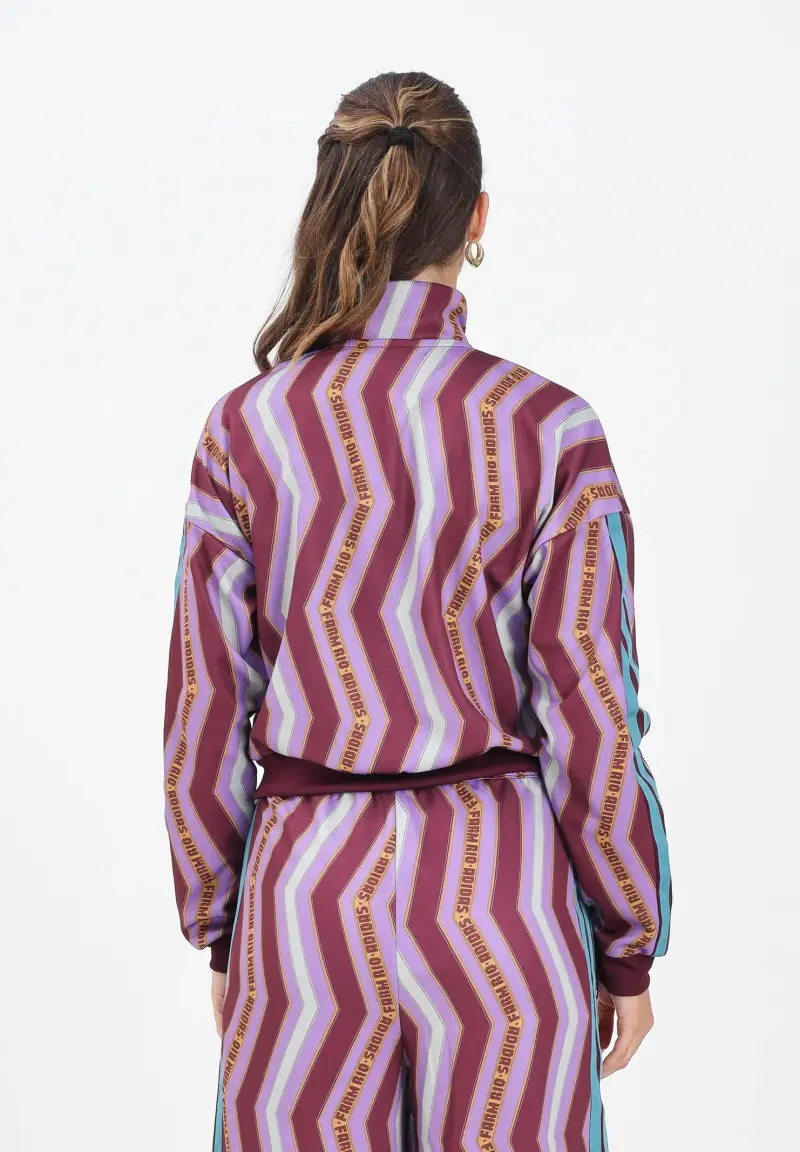 Felpa con zip Adidas x FARM Tiro viola da donna miniatura 3