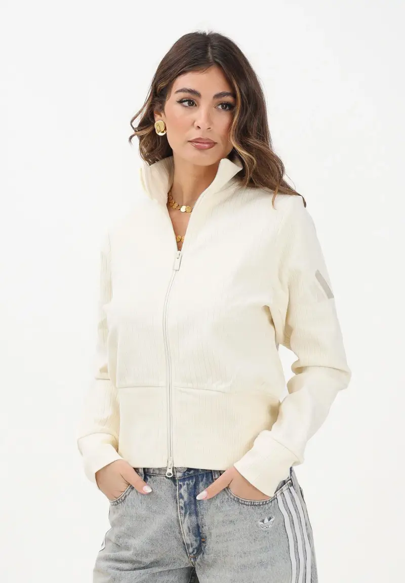 Felpa con zip ALL SZN Winterized panna da donna miniatura 2