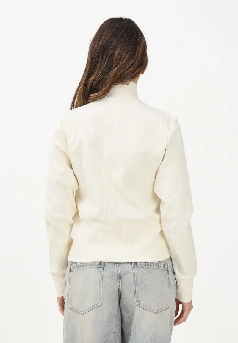 Felpa con zip ALL SZN Winterized panna da donna miniatura 3