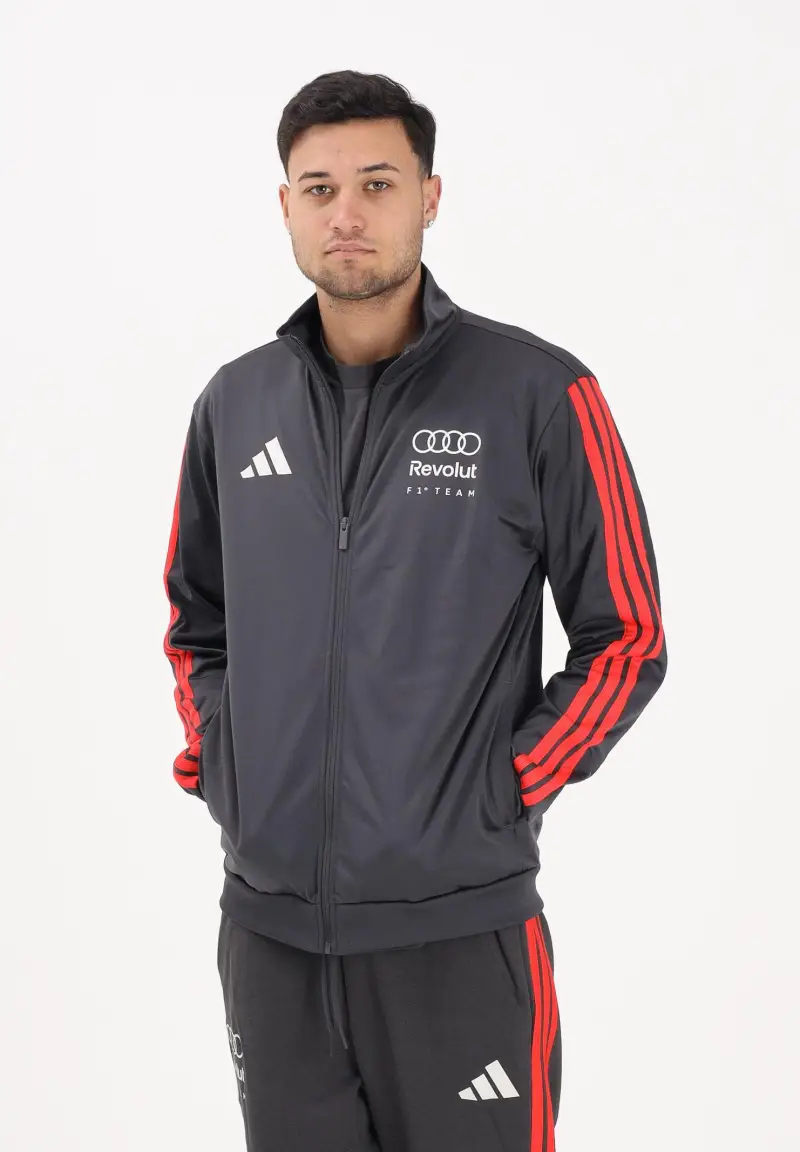 Felpa con zip Audi Revolut F1® Team DNA grigia e rossa da uomo miniatura 2