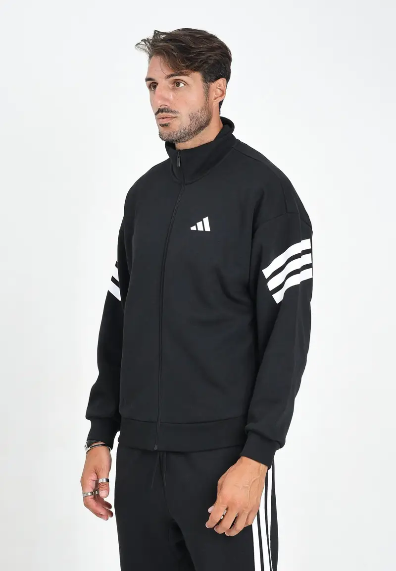 ADIDAS PERFORMANCE Felpa con zip Future Icons 3-Stripes nera da uomo