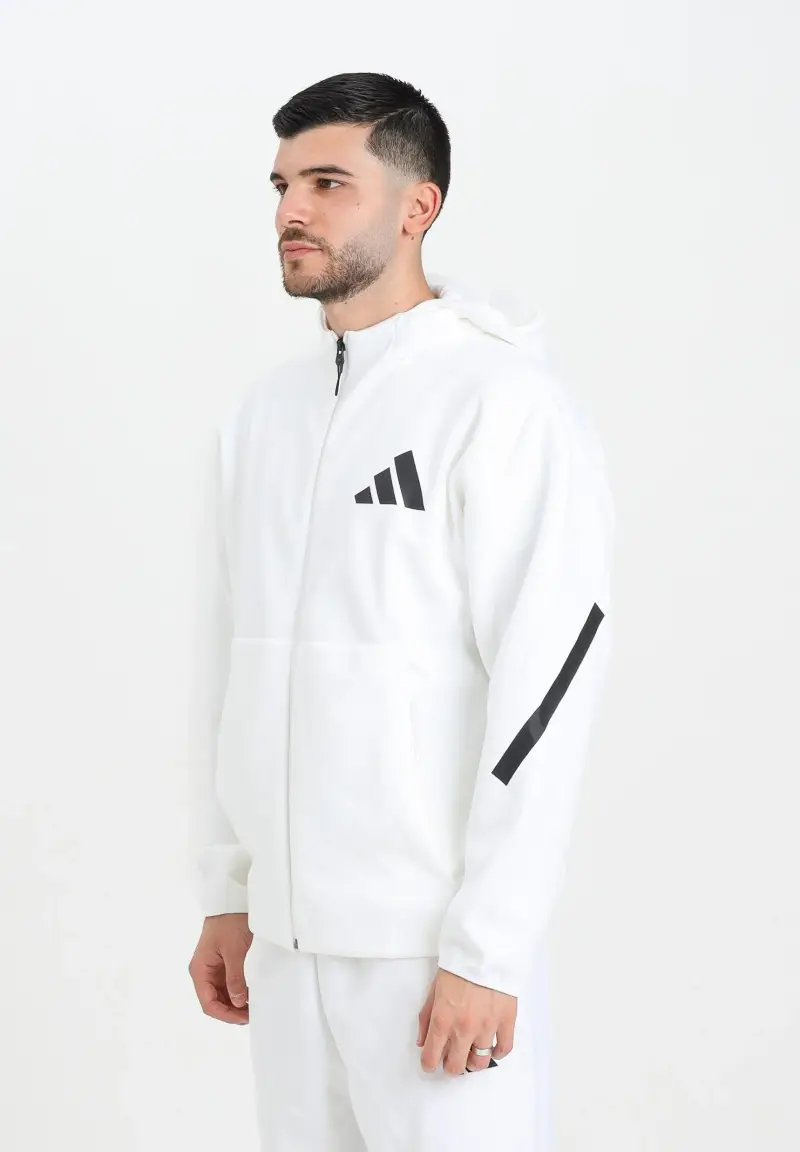 Adidas Performance Felpa con zip Z N E bianca da uomo
