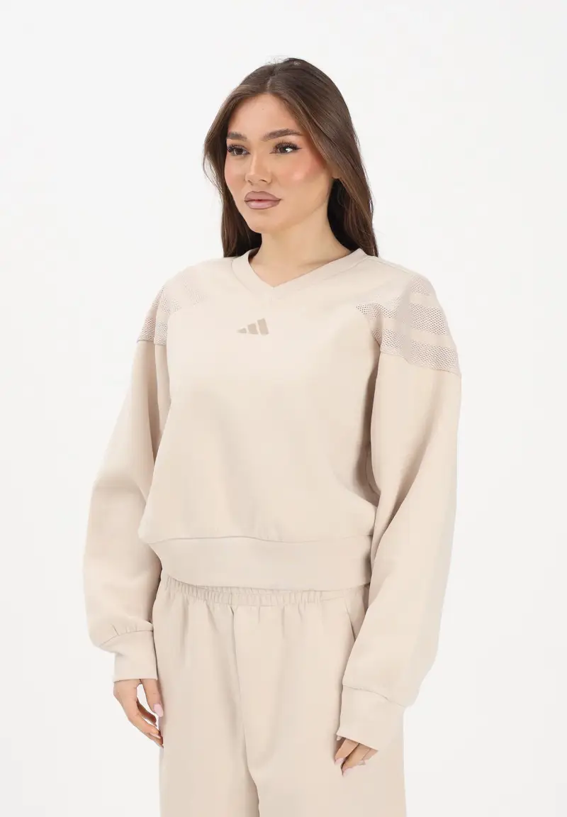 Felpa Future Icons Three Stripes beige da donna