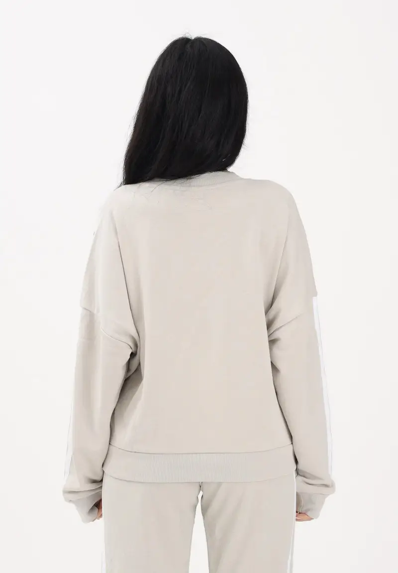 Felpa girocollo ESSENTIALS 3-STRIPES FRENCH TERRY beige da donna miniatura 3