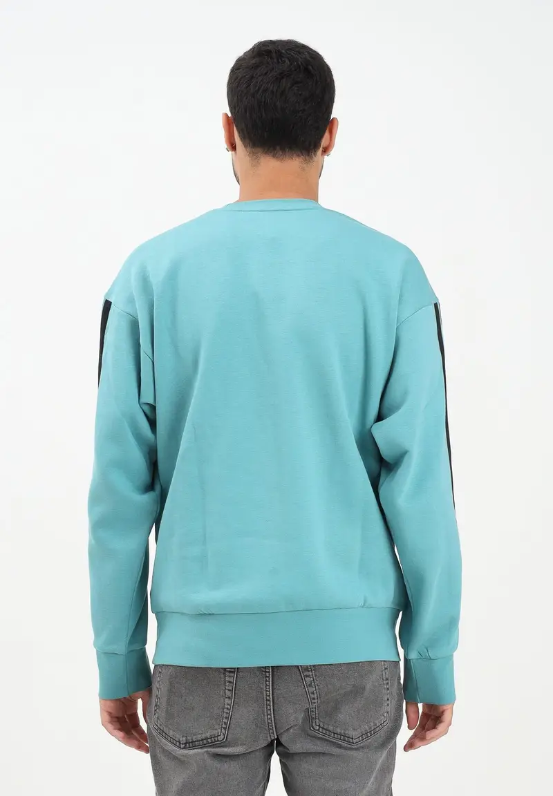 Felpa girocollo Essentials 3-Stripes French Terry verde acqua da uomo miniatura 3