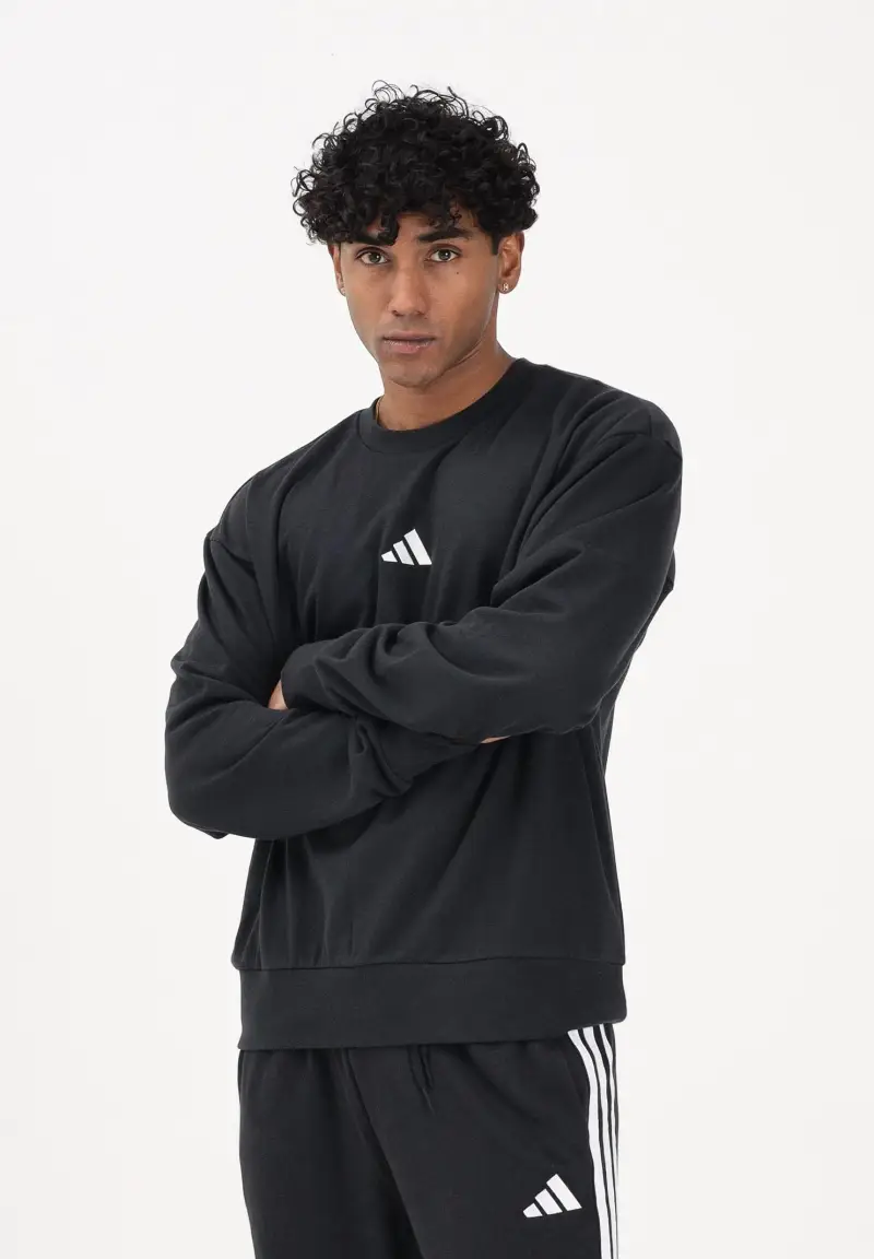 Felpa girocollo Essentials Feel Cozy nera da uomo miniatura 2