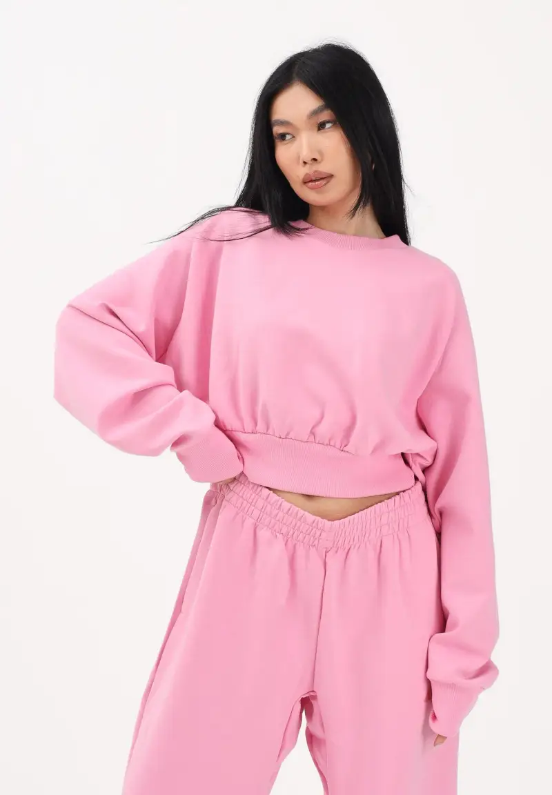 Felpa girocollo Soft Lux Loose rosa da donna miniatura 2