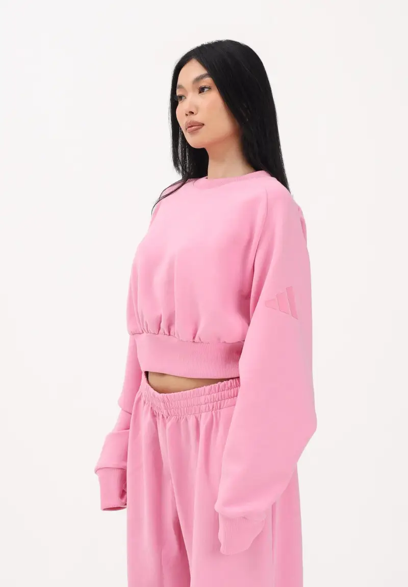 Felpa girocollo Soft Lux Loose rosa da donna