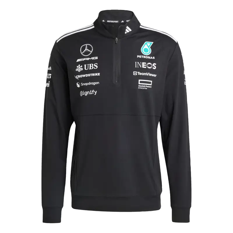 Felpa sportiva 'MERCEDES - AMG PETRONAS FORMULA ONE TEAM 1/4' nero / bianco