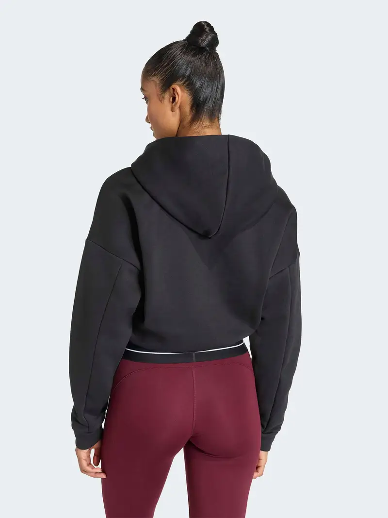 Felpa sportiva nero / bianco miniatura 3